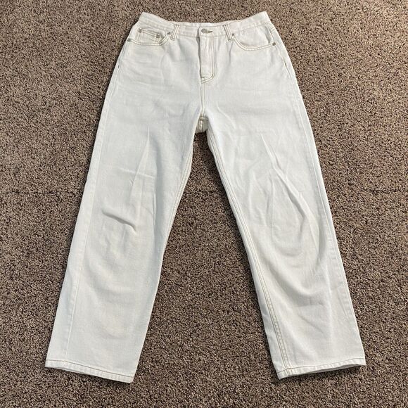 KINDERSALMON Beige Straight Leg Jeans High Waisted Size 2 29X25.5 Women’s